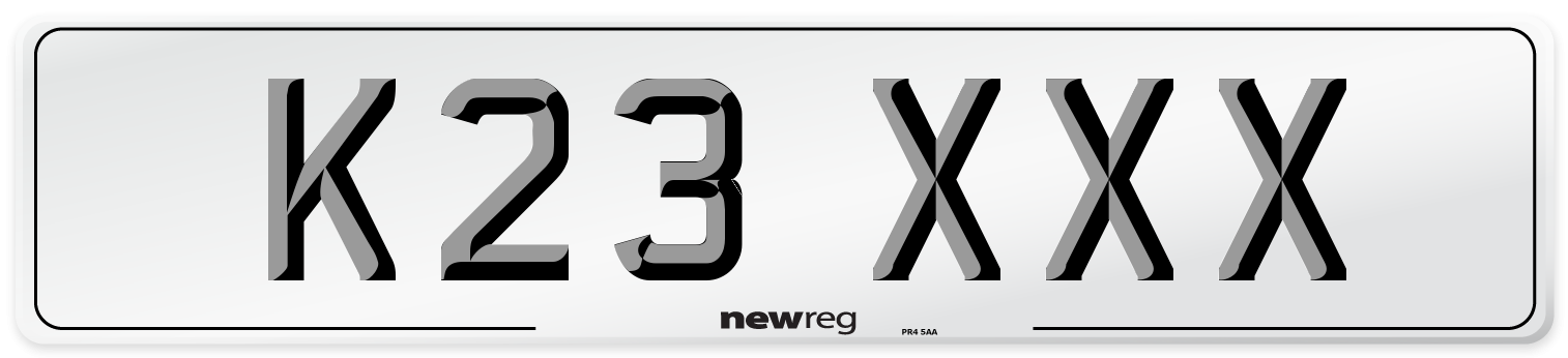 K23 XXX Number Plate from New Reg